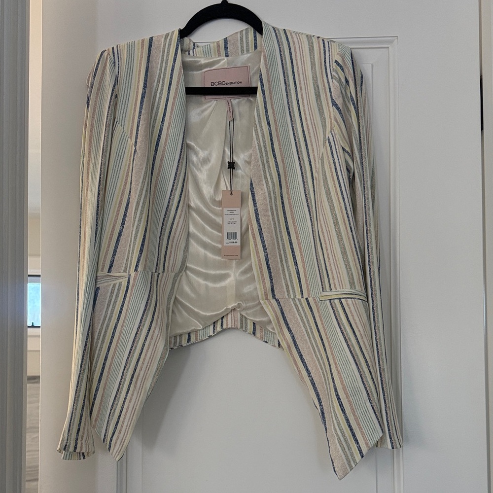 BCBGeneration Multicolor Striped Blazer